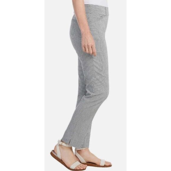 HILARY RADLEY Plaid Tummy Control Ankle Pants Sz S (4-6) White Black Cropped NWT - Picture 5 of 12